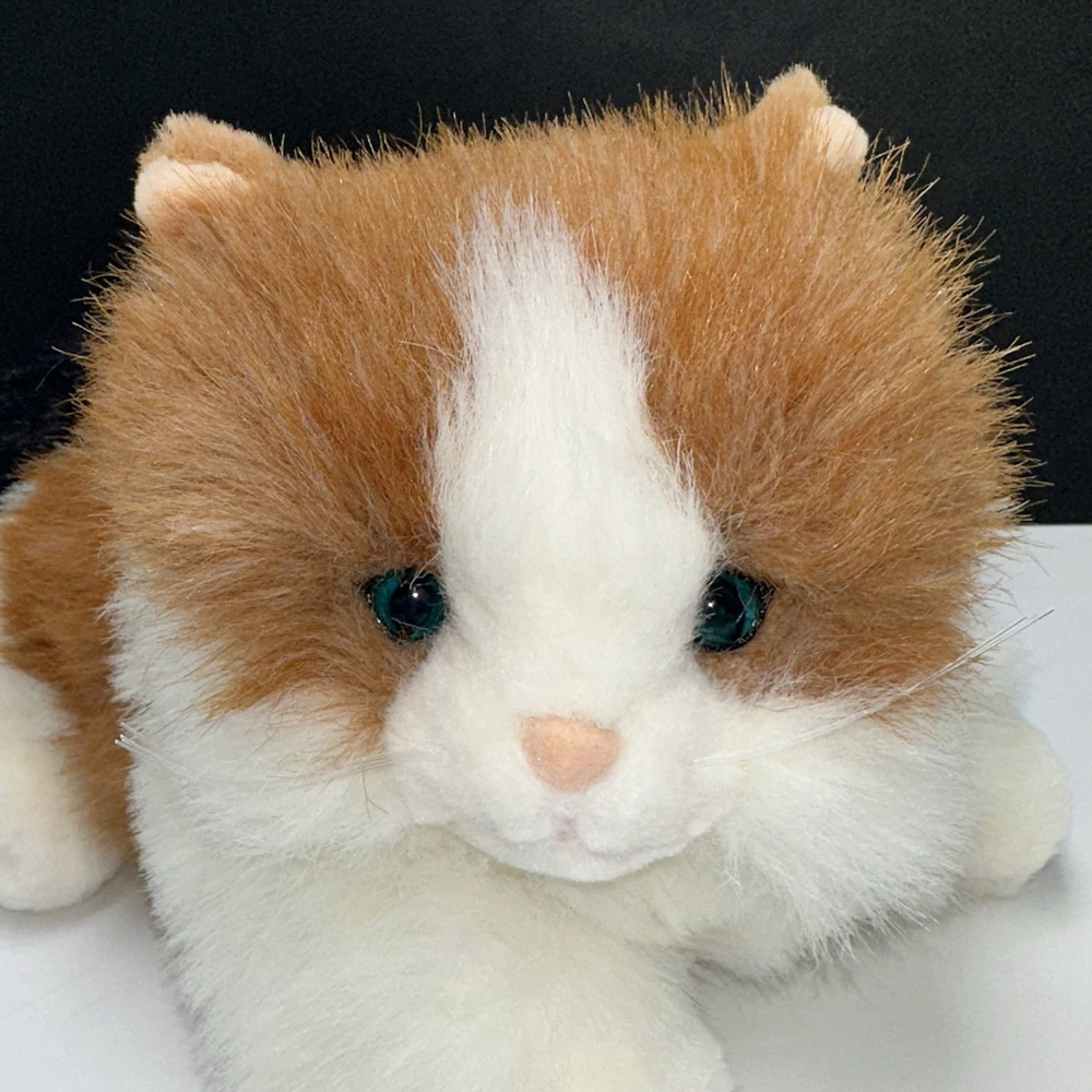 1990 Calico Cat Realistic Plush 11” Commonwealth Stuffed Animal Kitty Blue Eyes - Picture 2 of 7